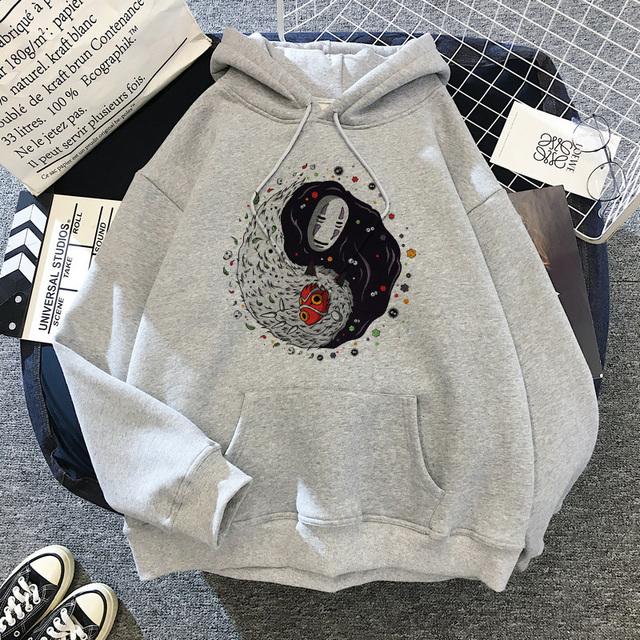 Hanorac cu mâneci lungi pentru femei, desene animate japoneze, Totoro, hanorace Kawaii pentru femei Miyazaki Hayao Studio