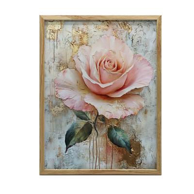 Rose Glow Rose Glow, 30X40 Cm, Dark Brown Wooden Frame, 230 Gsm Matte Paper
