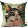Cat Cushion Cover Kitten Printed Linen Throw Pillows Living Room Sofa Decor Throw Pillows Home Decoration Pillowcase Xcm