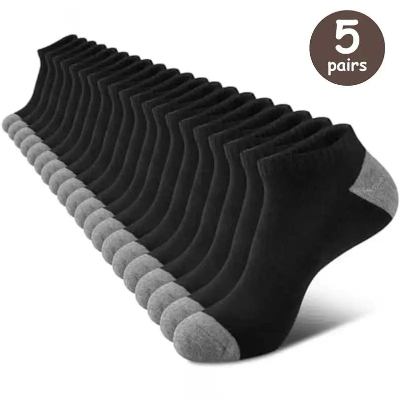 5 Pairs Men Summer Socks Trendy Fashionable Simple Versatile Men Ankle Socks Comfortable Lightweight Breathable Casual Socks