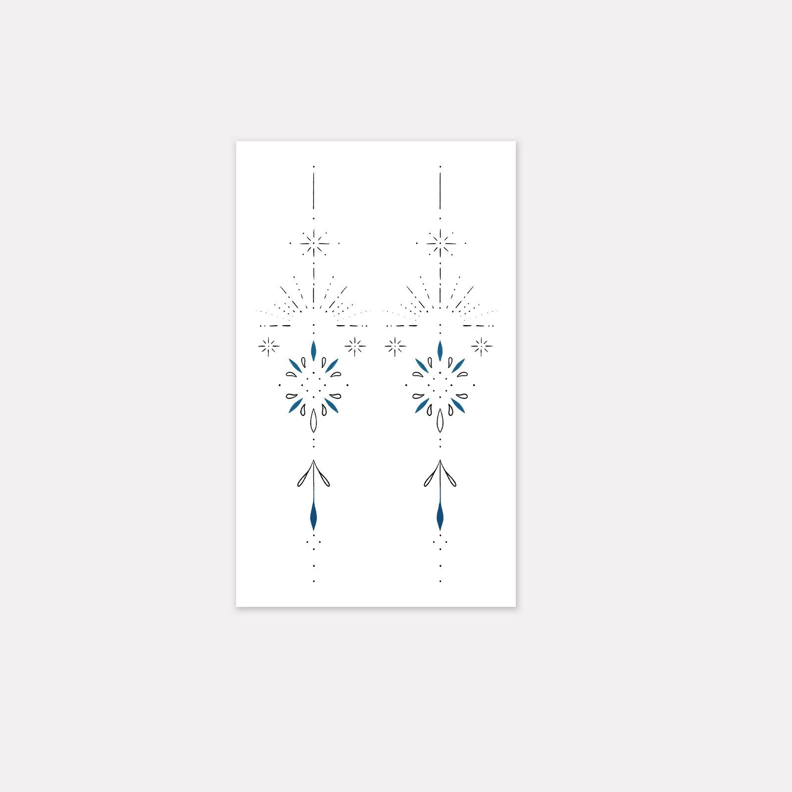 Bohemian Vertical Tattoo Sticker, Star Arrow Elements, Waterproof And Long-Lasting, High-End Niche Design 9*15