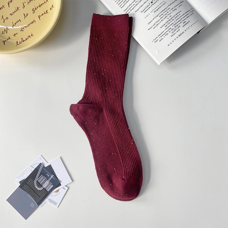 

Женские весенне-осенние индивидуальные носки из хлопка пиле с бесшовным мыском 1 pair красный