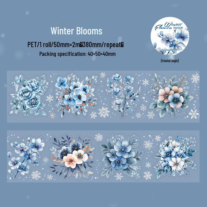 Winter Flower Sea Die-cut Tape DIY Journaling Stickers
