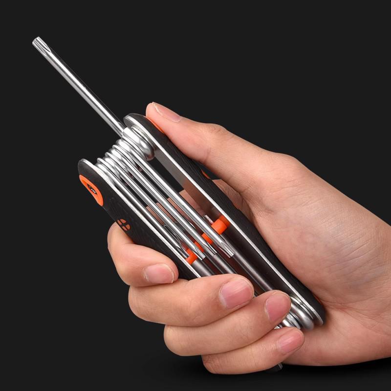 Foldable Metric & Imperial Hex Key and Torx Screwdriver Set