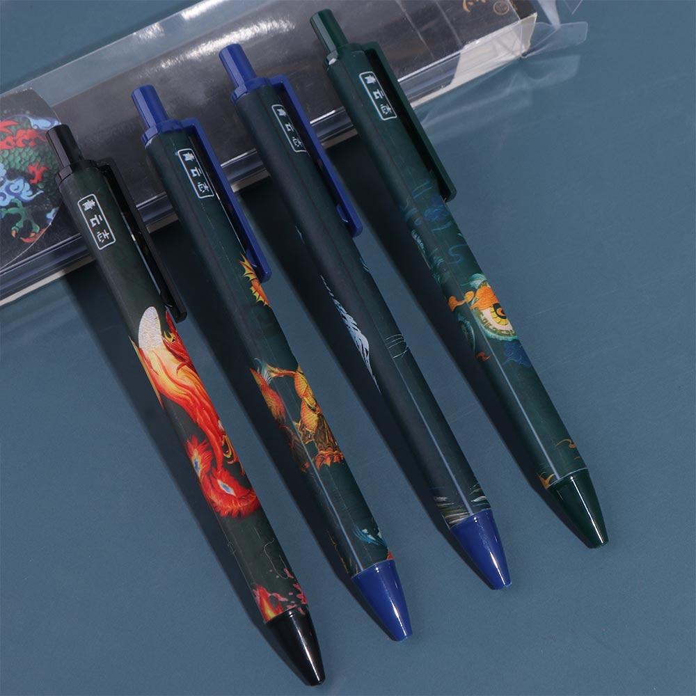 4pcs/set Four Beasts Neutral Pen Chinese Ancient Style Signature Pen Ancient Style Gel Pen  Student