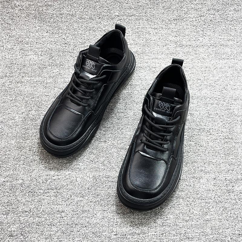 European Station Little White Shoes Men's Casual Sneakers Leather Versatile Trend German Training Shoes Fashion Handsome Trendy Men's Board Shoes