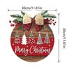 Christmas Signs 11.8 Inch Wooden Wreath With Bow Christmas Door Hanger For Porch Farmhouse Outdoor Wall Tree Fireplace Party New