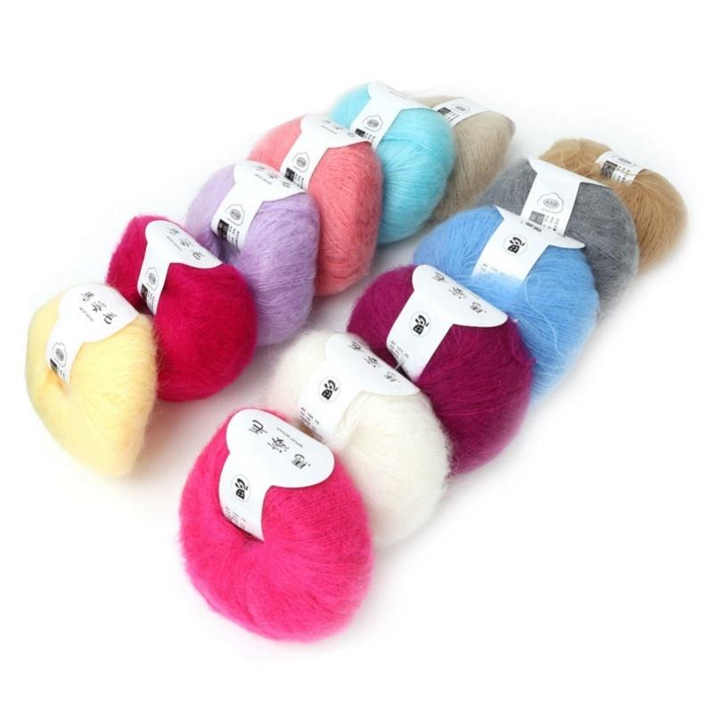 Popular Soft Mohair Pashm Knit Angora Long Wool Yarn (12 Colors A Set)