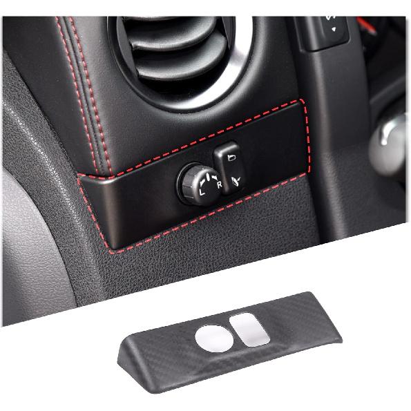 

TOYCIDFG Car Dashboard Sideview Mirror Adjust Button Frame Cover Trim Compatible with Nissan GTR R35 2008-2016, Carbon Fiber Car Decoration матовый черный
