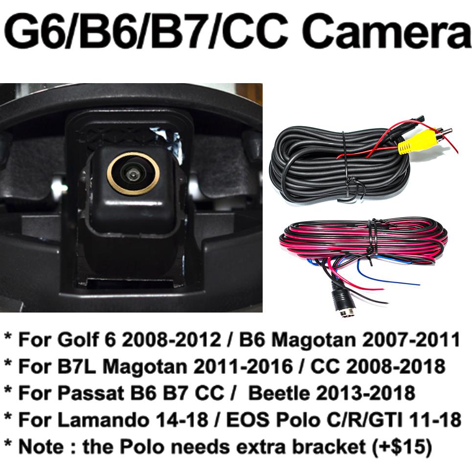 Gold Fisheye 170° AHD 1080P Flip Emblem Reverse Backup Camera For VW Passat CC Golf 6/7/8 Magotan B6/B7/B8 Polo Beetle EOS T-roc