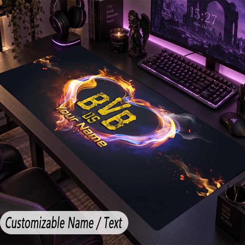 Large Mouse PadBorussia Dortmund Custom Name Text Personalized Desk Mat Non Slip Gaming Pad