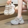 Daddy Shoes Girl 2025 New Summer Thick-soled Hollow Mesh Rhinestone Breathable Shoes Casual Fashion Versatile Women's Sandals