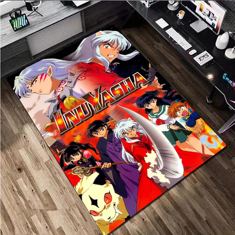 1Pc Inuyasha Print Rug - Home Decoration Carpet For Living Room Bedroom Flooring Computer Chair Area Rug