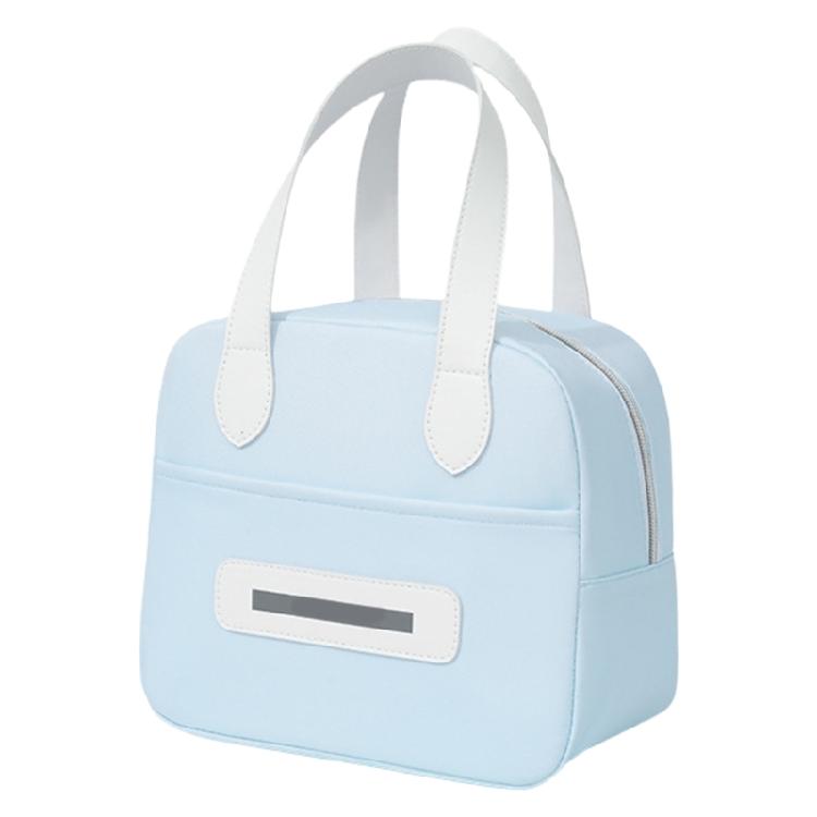 Lovely Lunch Box Portable Lunch Case Thermal Insulated Bag Reusable Lunch Bag Simple Coolers Bag for School S синий