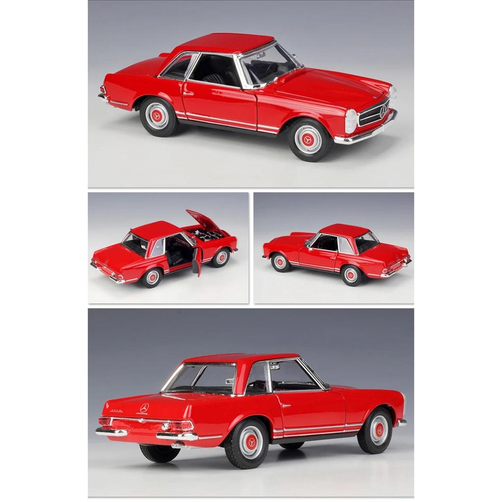 Welly 1/24 Mercedes-Benz 230SL Alloy Sports Car Model Diecast Metal Classic Retro Old Car Vehicle Model Simulation Kids Toy Gift
