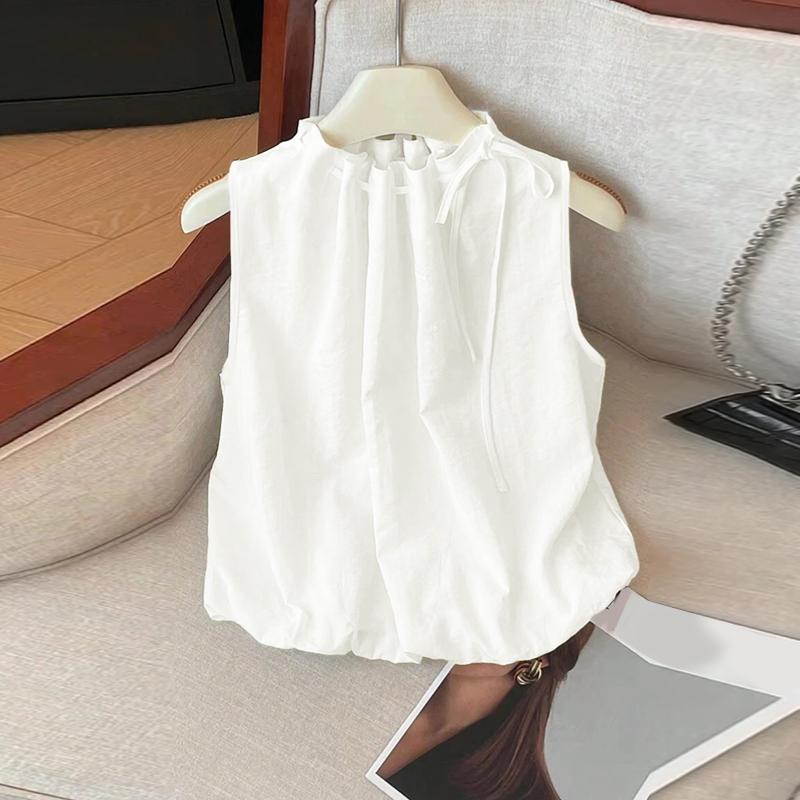 

ZANZEA Жіночі повсякденні безрукавки з круглим вирізом M білий