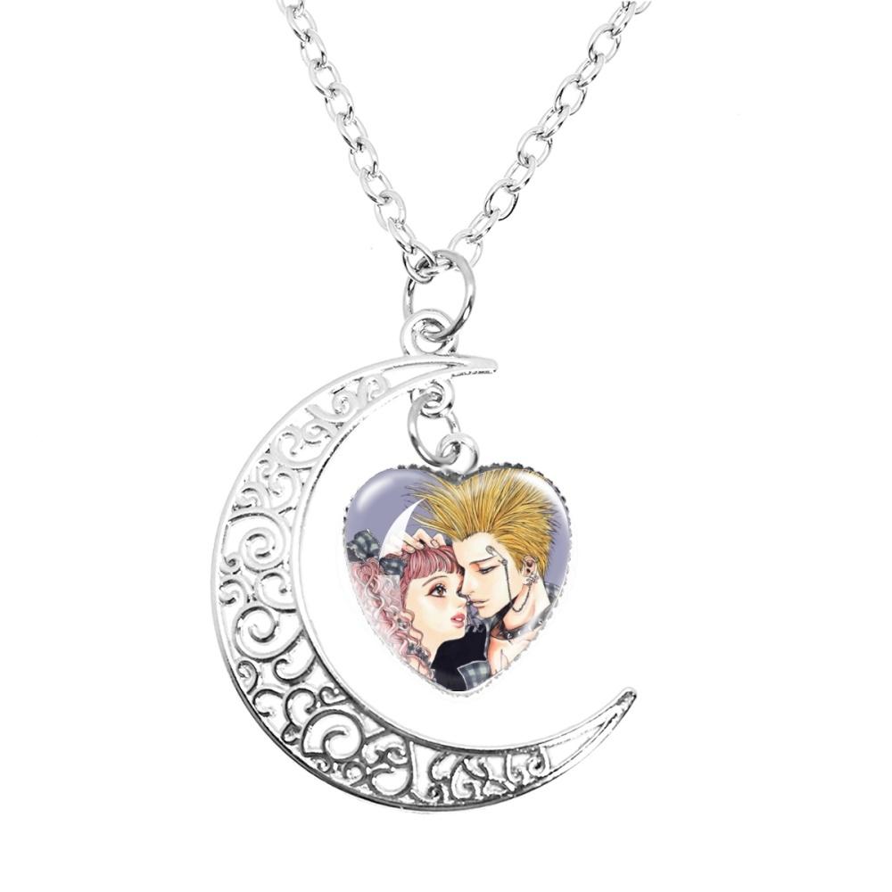 Anime Paradise Kiss Yukari Hayasaka Miwako Sakurada The Moon Necklace Glass Heart Shape Pendant Necklace Jewelry Charm Fans Gift