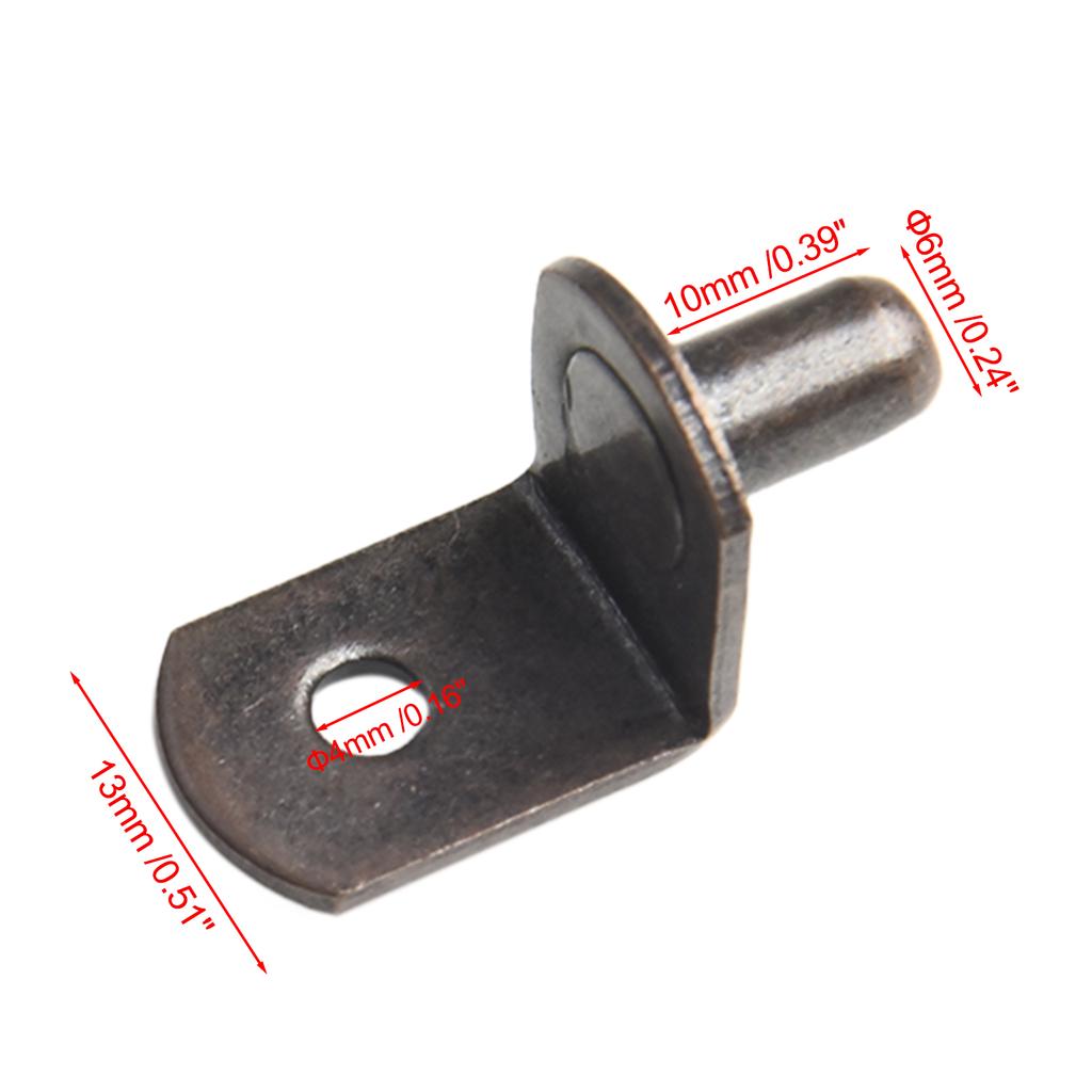 20st 6mm Hyllkonsoler Stödpluggar Pinnar Metallstift Hyllstöd Avdelare Fast Skåp Väggmonterad Konsol Hållare