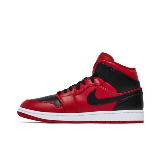 Air Jordan 1 Mid Reverse Bred Men's Retro Sneakers 554724-660