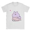 Unisex T Shirt Asamimichaan Cute Asamimi Pink Chilling With Blue T Shirts Popular Summer Tee Shirt Cotton Tops Plus Size 6xl