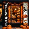 Halloween Festive Decor Porch Sign Banner, Pumpkin Ghost Party Awning Hanging Wall Atmosphere Decoration Door Decoration, Front Wreath Banner
