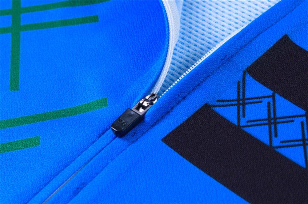 Wisdom Leaves Bib Pants and Cycling Jersey Short Breathable and for Summer Men's Set, Sleeve, Moisture-Wicking (XXL, Blue)