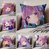 HHololive MMinato Aqua Cushion Cover Throw Pillow Cover Hidden Button Durable Polyester Chair Cushion