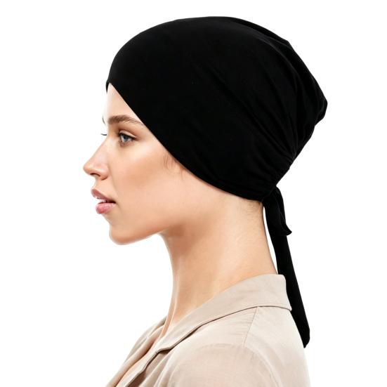 Berretto Foulard Monocolore da Donna Regolabile Traspirante Elasticizzato Antiscivolo Cotone Sottocappello Sotto Foulard Cappello Interno Cappello da Notte per Dormire Cuffia per Capelli