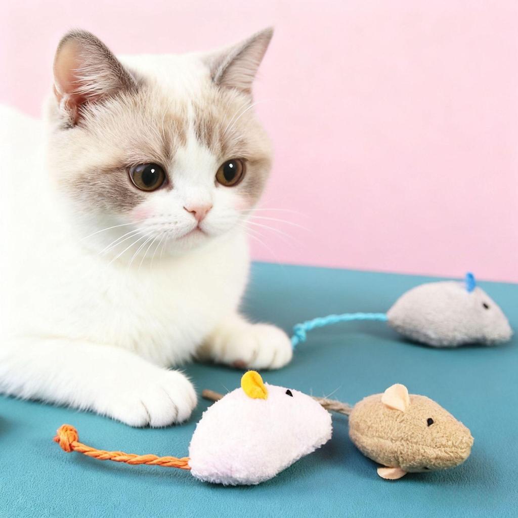 Catnip Mouse Teaser Toys: Scratch & Bite Resistant, Self-Playing Teething Toys for Cats