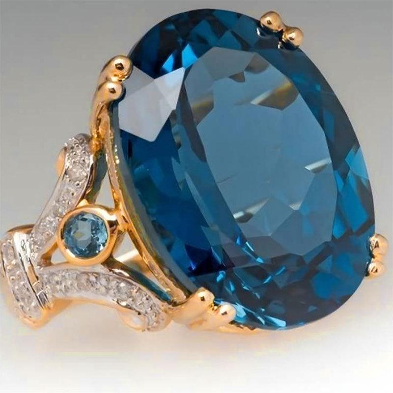 Fashion Goose Egg Diamond Ring Creative Big Loose Stone Ring High Sense Light Luxury Ring Women
