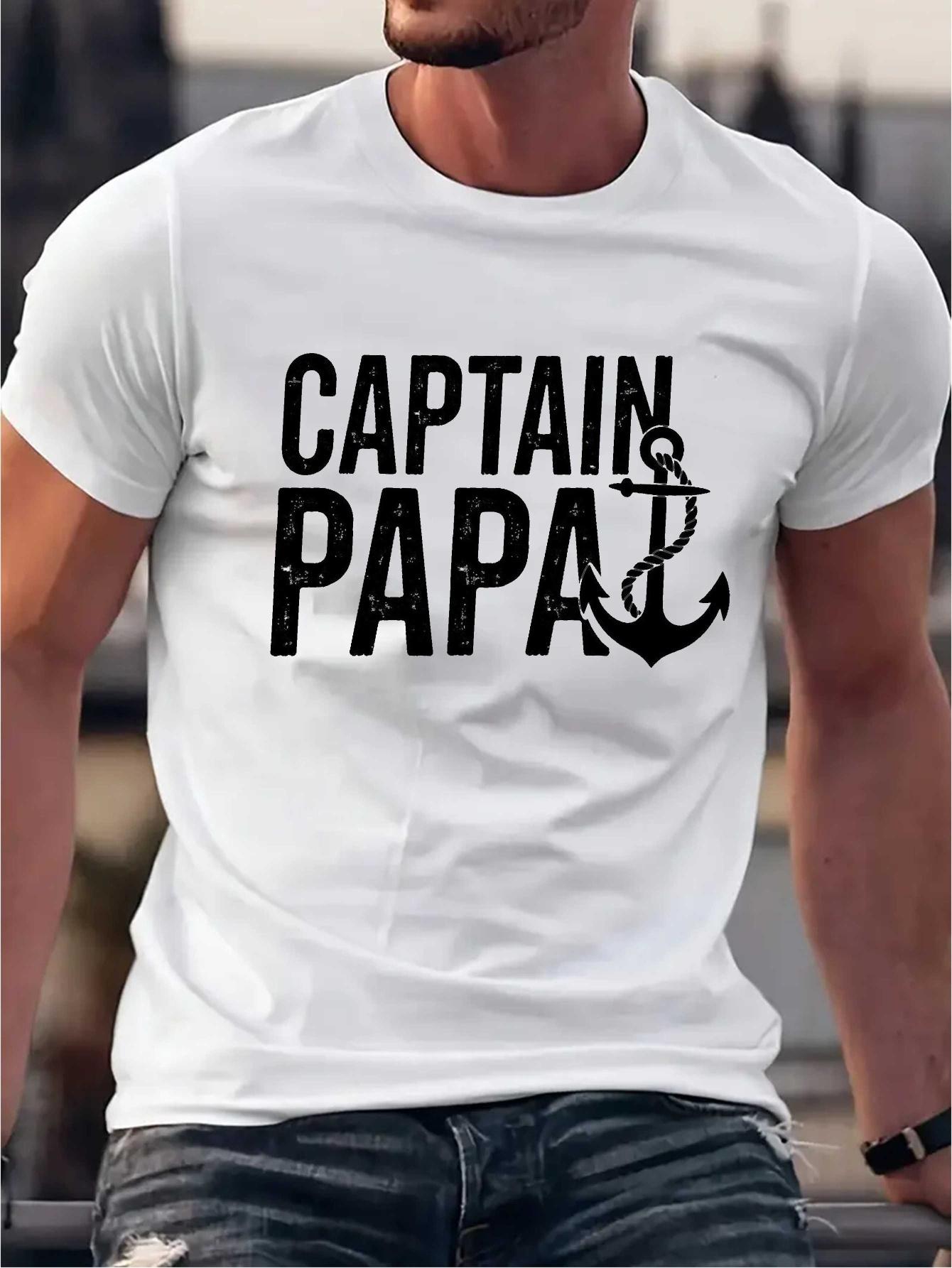 Captain Papa Graphic T-shirt - Navy Blue M