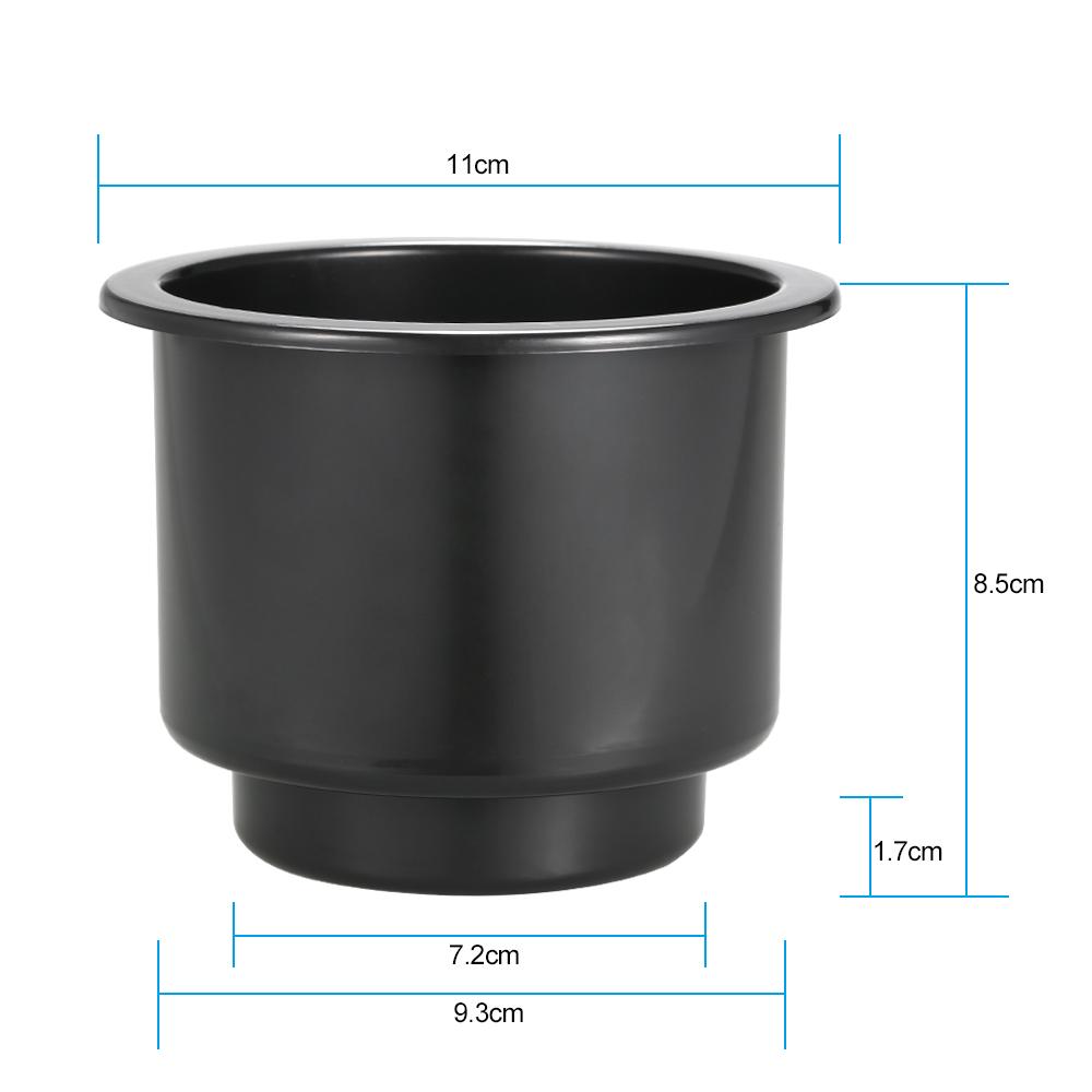 4 Pc Plastic Cup Holder Set Drop In Black   for Car Boat Marine