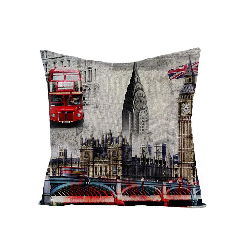 Nordic British Style Printed Pillowcase Polyester Home Sofa Pillowcase Living Room Bedroom Bedside Cushion Cover