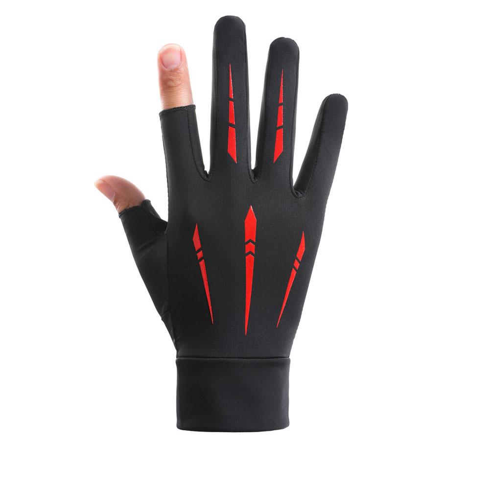 1 Pair Men Women Motorcycle Sunscreen Gloves Exposed-two-finger Breathable Light Non-slip For Outdoor Sports Driving Fishing