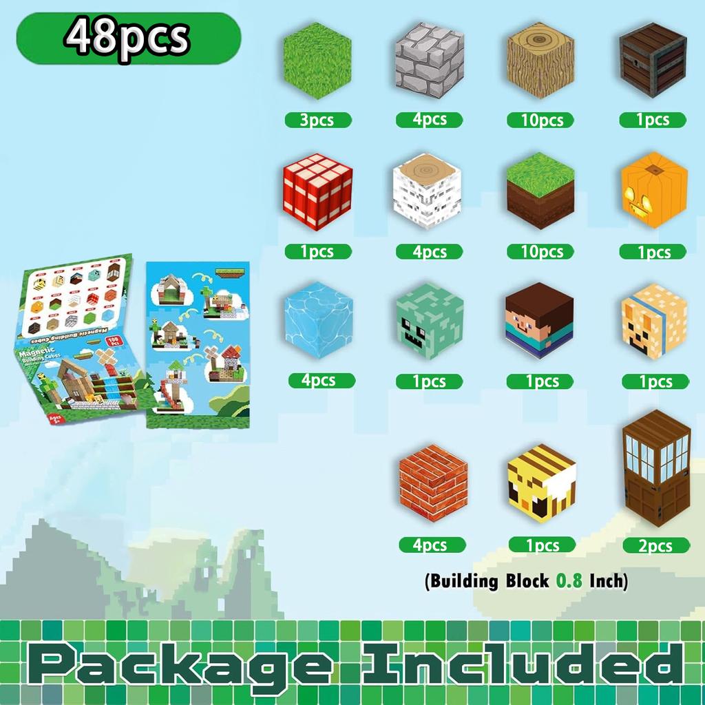 Magnetic Building Blocks Mine World Magnetic Forest House Brick Cube Toys Set STEM Sensory 2026 Best Gift for 3+ Boy Girl Kid