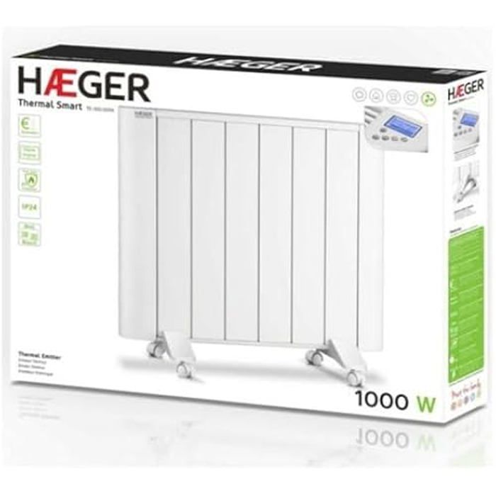 Radiateur Électrique - HAEGER - Thermal Smart - 1000 W - Programmable - IP24 - Connecté