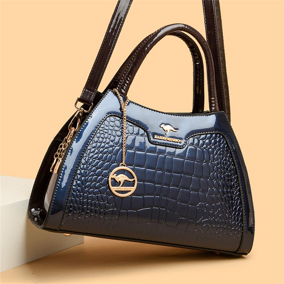 Luxury Patent Leather Handbags for Women Designer Crocodile Pattern Women's Shoulder Crossbody Bag Hobos Ladies Messenger Bags