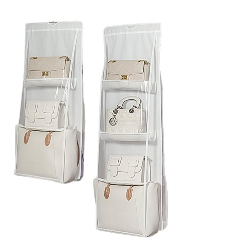 Bag storage hanging bag dustproof transparent mesh pocket storage bag behind the door