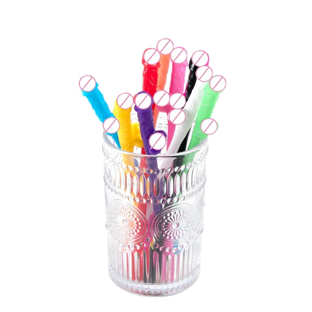 10/20pcs Plastic Novelty Bachelorette Party Colorful Penis Straws Bridal Shower Hen Night Bar Decor Wedding Team Bride Drinking