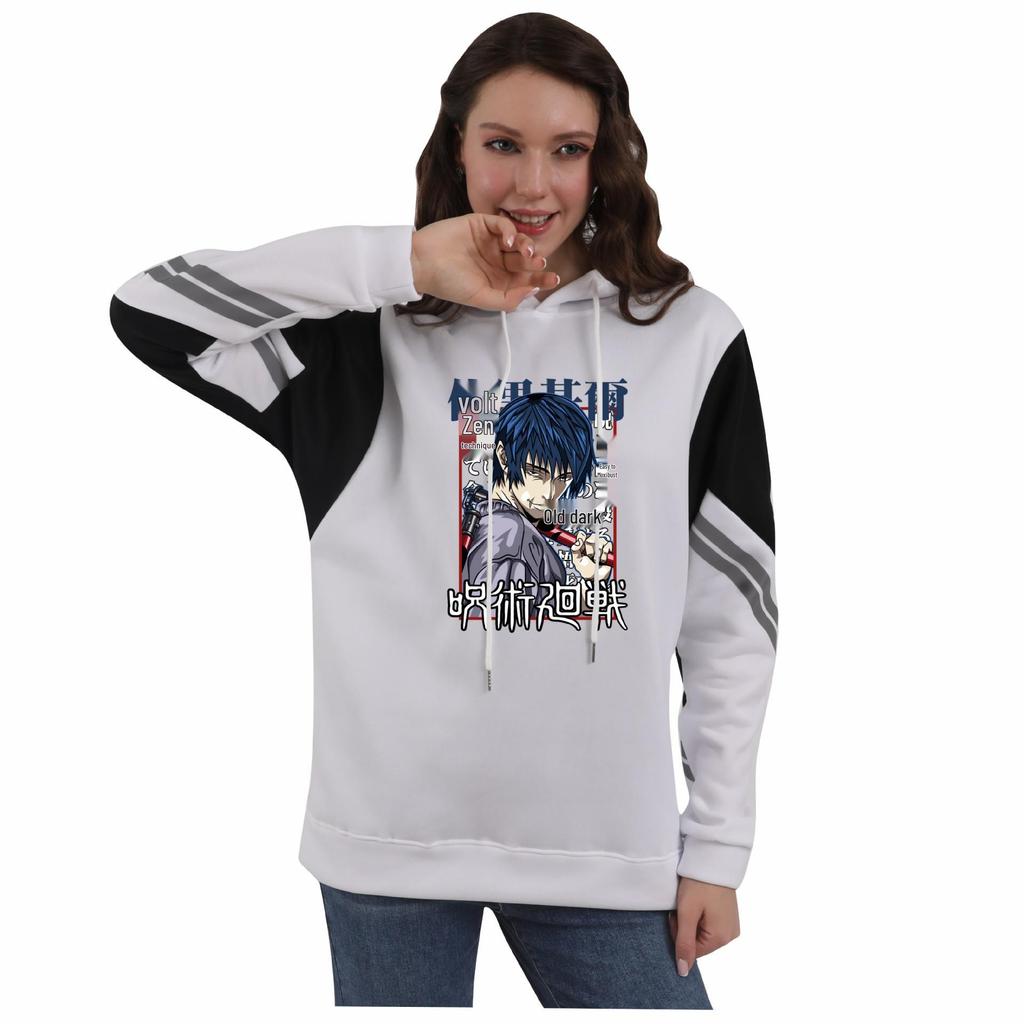 Jujutsu Kaisen Men's Patchwork Color Block Hoodie - Japanese Casual Style