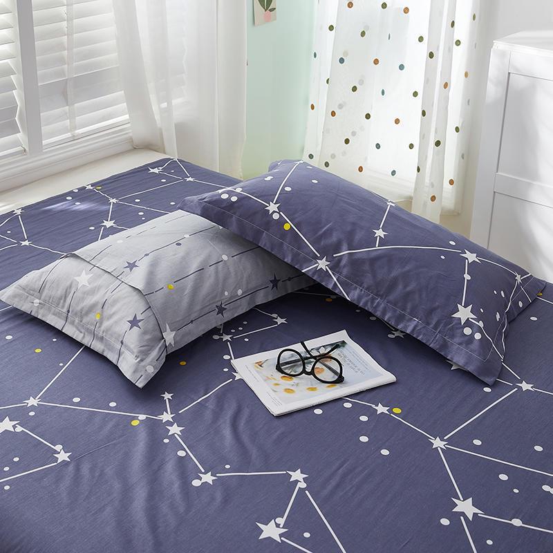 Set of Two 100% Cotton Adult Pillowcases, 48x74cm Standard for Double Bed