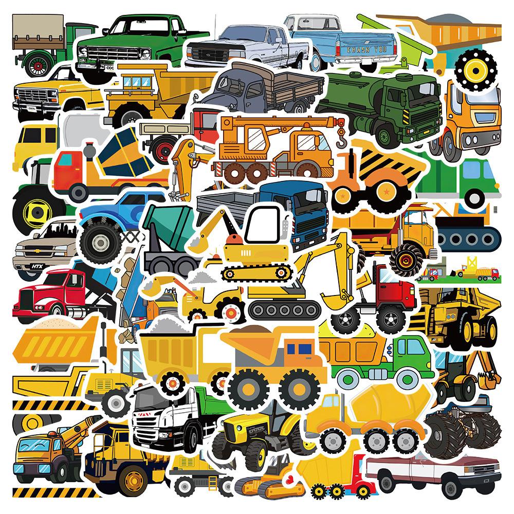 10/30/50pcs Funny Cartoon Transport Vehicle Truck Stickers Decal DIY Motorcycle Suitcase Helmet Laptop Cute Graffiti Sticker Toy