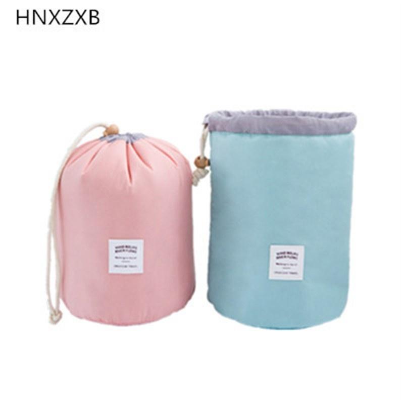 Borsa porta trucchi a cilindro di grande capacità edizione borsa a secchiello impermeabile esterna per viaggio per ricevere un lavaggio ba