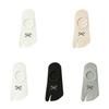 3Pairs Breathable Two Toe Boat Socks Short Tube Split Toe Ankle Socks Sweet Bow Socks  Women