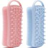 Silicone Body Scrubber and Shampoo Brush, 2-in-1 Soft Exfoliating Loofah, Shower Scalp Massager, Easy To Clean, Unscented, No Battery Needed