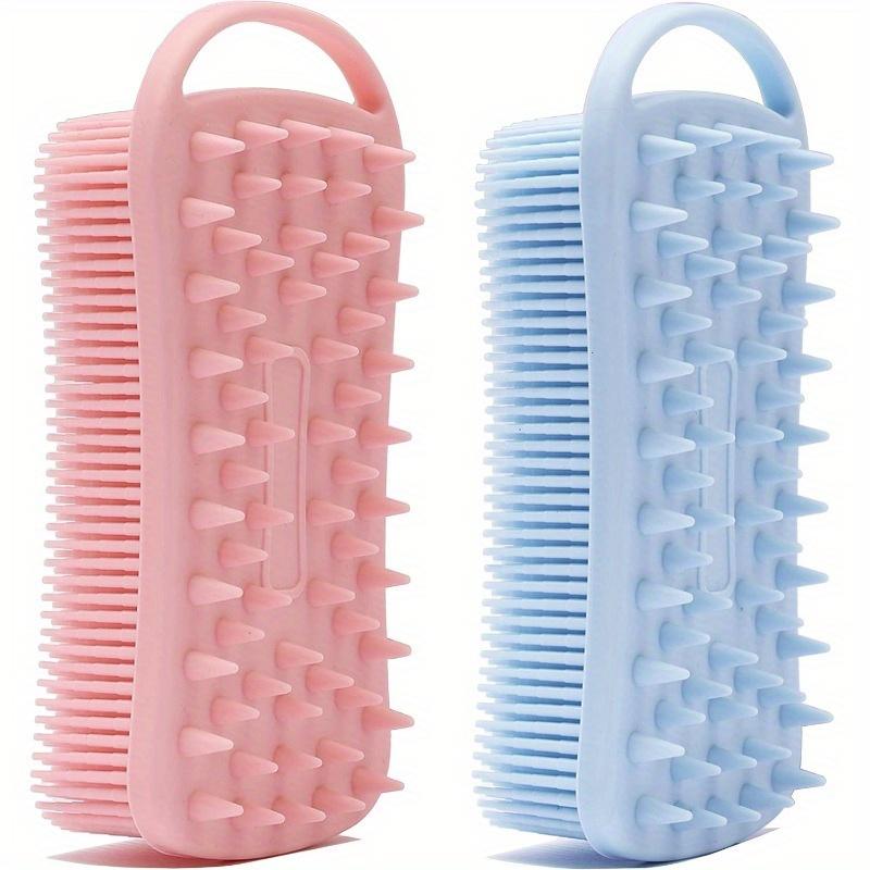 Silicone Body Scrubber and Shampoo Brush, 2-in-1 Soft Exfoliating Loofah, Shower Scalp Massager, Easy To Clean, Unscented, No Battery Needed