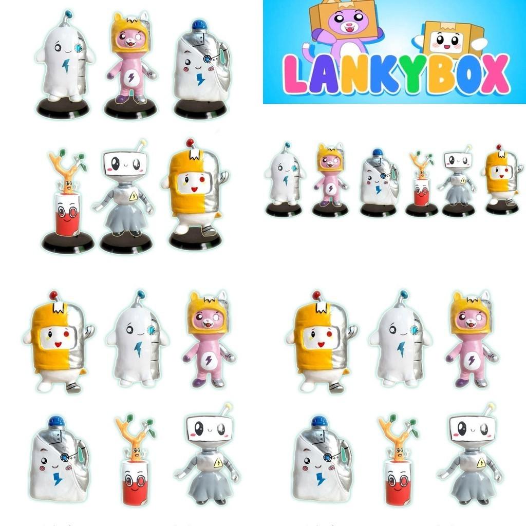Lankybox Cat Toy Pvc Figurines Set Of 6 In Opp Bag