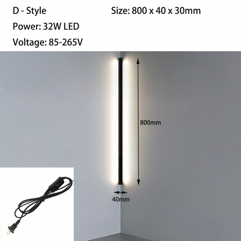 Modern Indoors LED Wall Lamp Bedroom Living Room Background Corner Sconce Atmosphere Lamp Nordic LED Long Bedside Wall Light