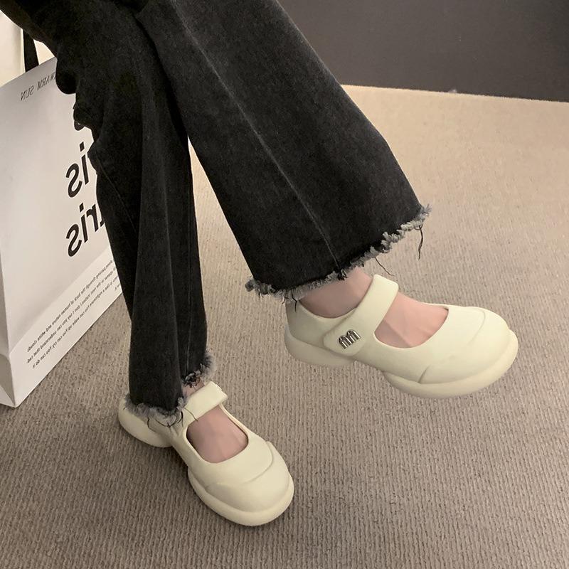 Mary Jane shoes women's new summer sandals platform-soled small leather shoes Velcro not tired feet women's shoes soft-soled single shoes