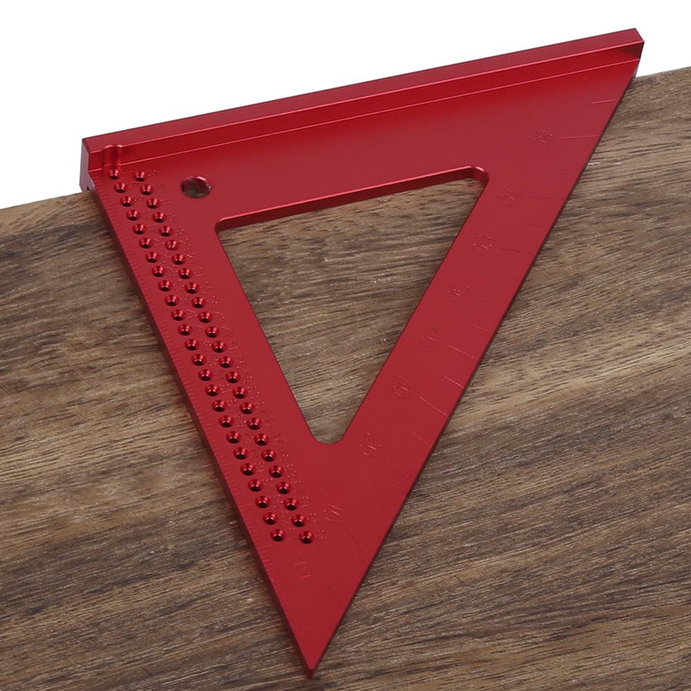 Woodworking Hole Scribing Gauge 45 90 Degree Aluminum Triangular Ruler Carpenter Marking Tool